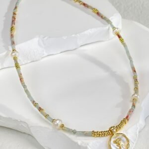 Miyuki Bead Multi Color Flower Beaded Necklace
