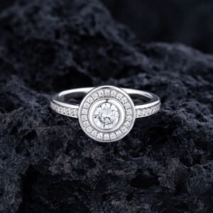 Cubic Zirconia Geometric Dainty Band Ring