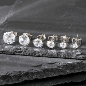 Round Minimalist Cubic Zirconia Stud Earring