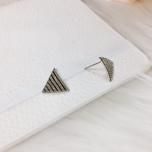 Cubic Zirconia Triangle Dainty Stud Brass Earring