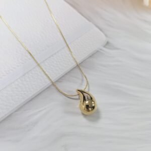 Water Drop Minimalist Titanium Steel Link Necklace
