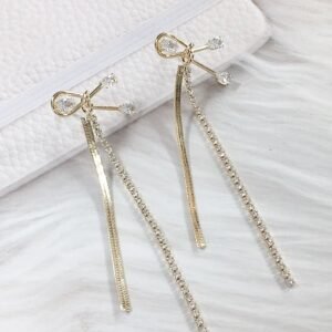 Bowknot Trend Cubic Zirconia Drop Earring