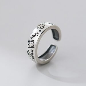Geometric Vintage Sterling Silver Band Ring