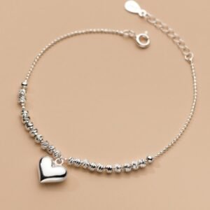 Heart Minimalist Beaded Chain Bracelet