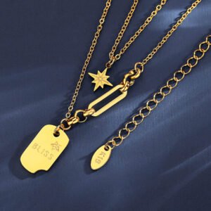 Durable Geometric Minimalist Multi Strand Necklace